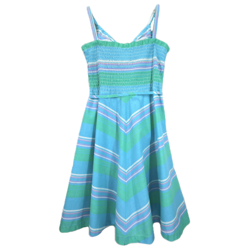 Dash-About Striped Belted Sleeveless Cotton Dress Midi Multicolor Women Size 10 - Picture 4 of 14